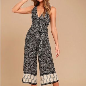 AMUSE SOCIETY CALYPSO BLACK PRINT MIDI JUMPSUIT